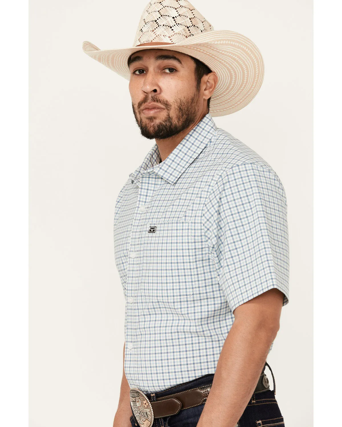 Product Name:  Kimes Ranch Men's Tucco Plaid Print Shirt Sleeve Button-Down Performance Western Shirt