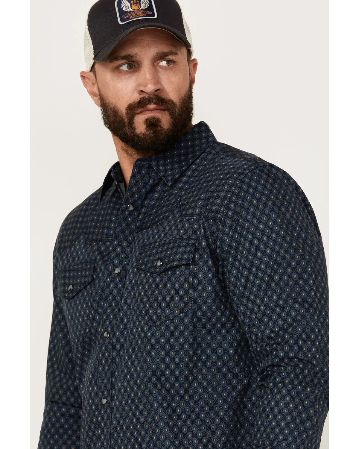 Product Name:  Moonshine Spirit Men's Townie Wallpaper Geo Print Long Sleeve Snap Western Shirt