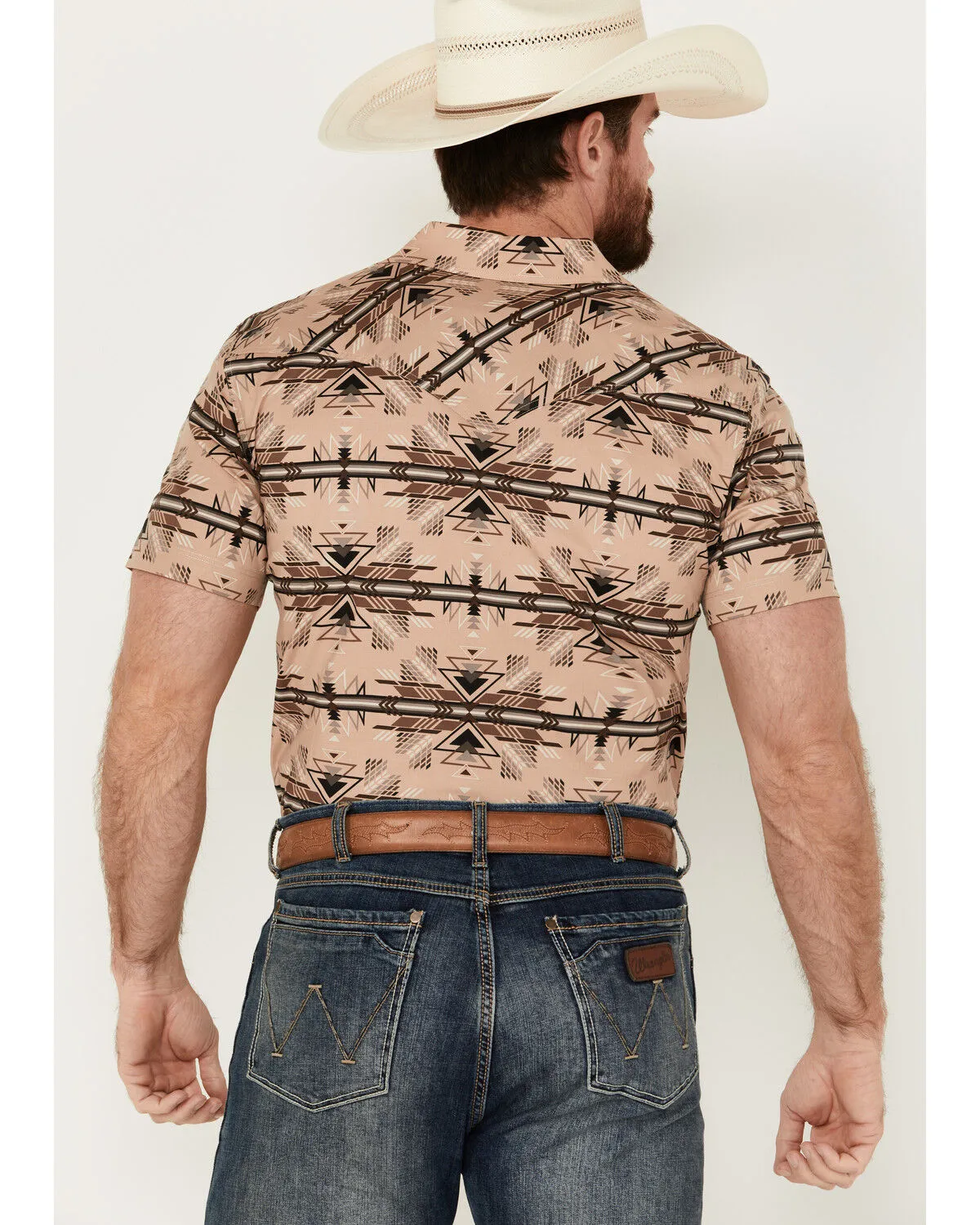 Product Name:  Rock & Roll Denim Men's Southwestern Print Short Sleeve Pearl Snap Stretch Western Shirt