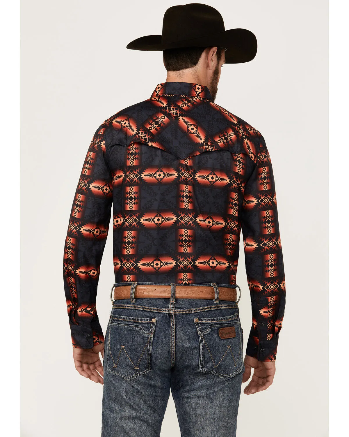 Product Name:  Rock & Roll Denim Men's Tek Southwestern Print Long Sleeve Snap Western Shirt