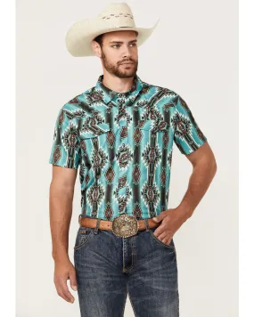 Product Name:  Rock & Roll Denim Men's Tek Southwestern Print Short Sleeve Snap Western Shirt