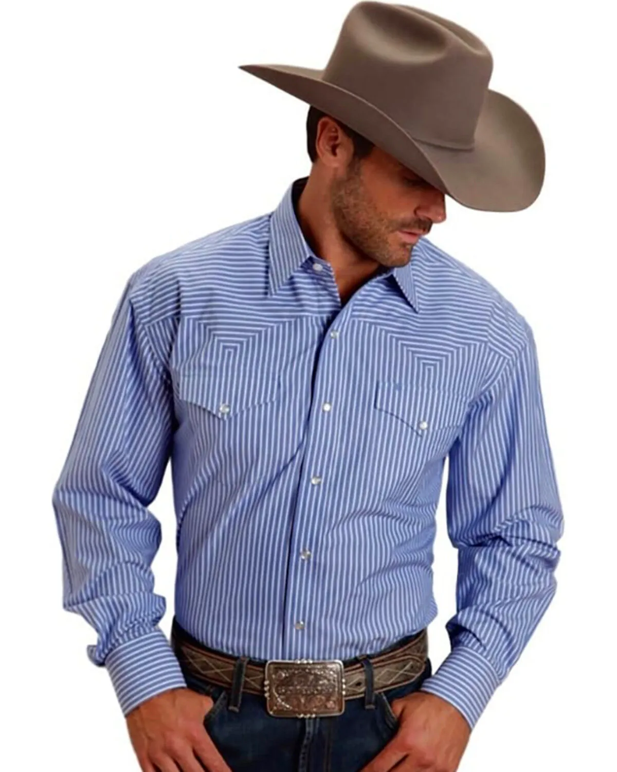 Product Name:  Stetson Men's Striped Long Sleeve Snap Western Shirt