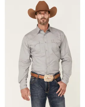 Product Name:  Tin Haul Men's Solid Poplin Gray Long Sleeve Western Shirt