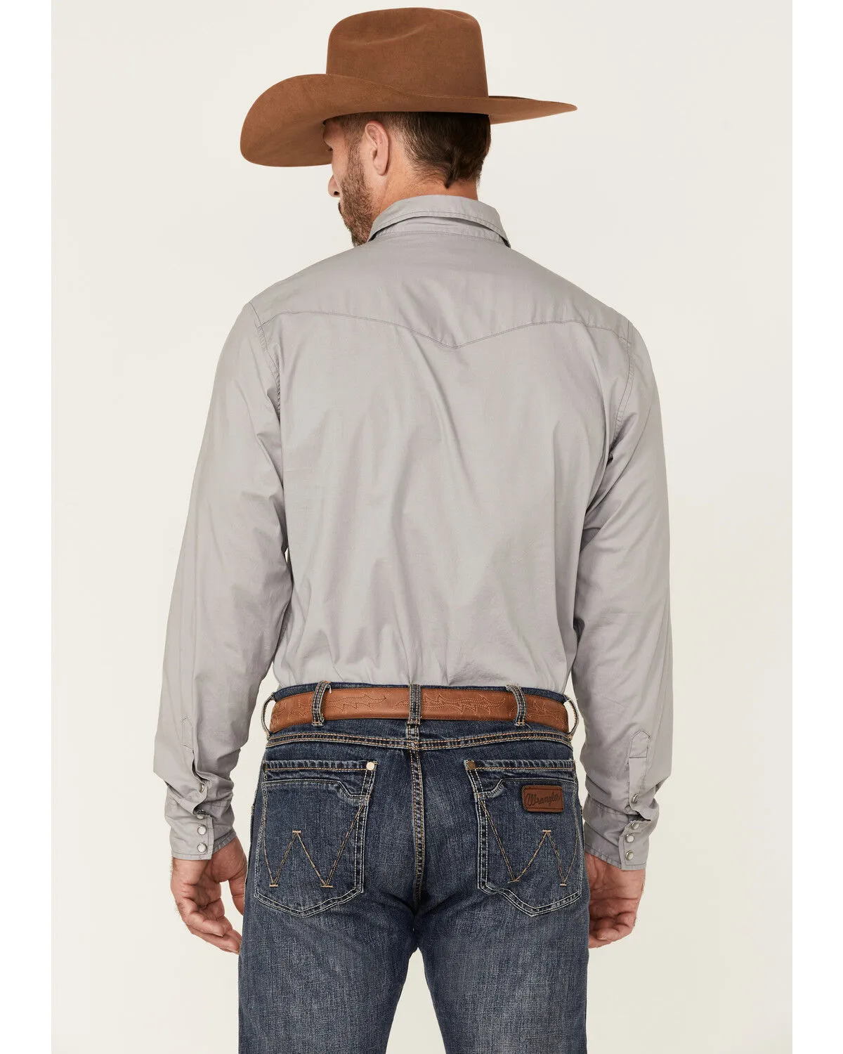 Product Name:  Tin Haul Men's Solid Poplin Gray Long Sleeve Western Shirt