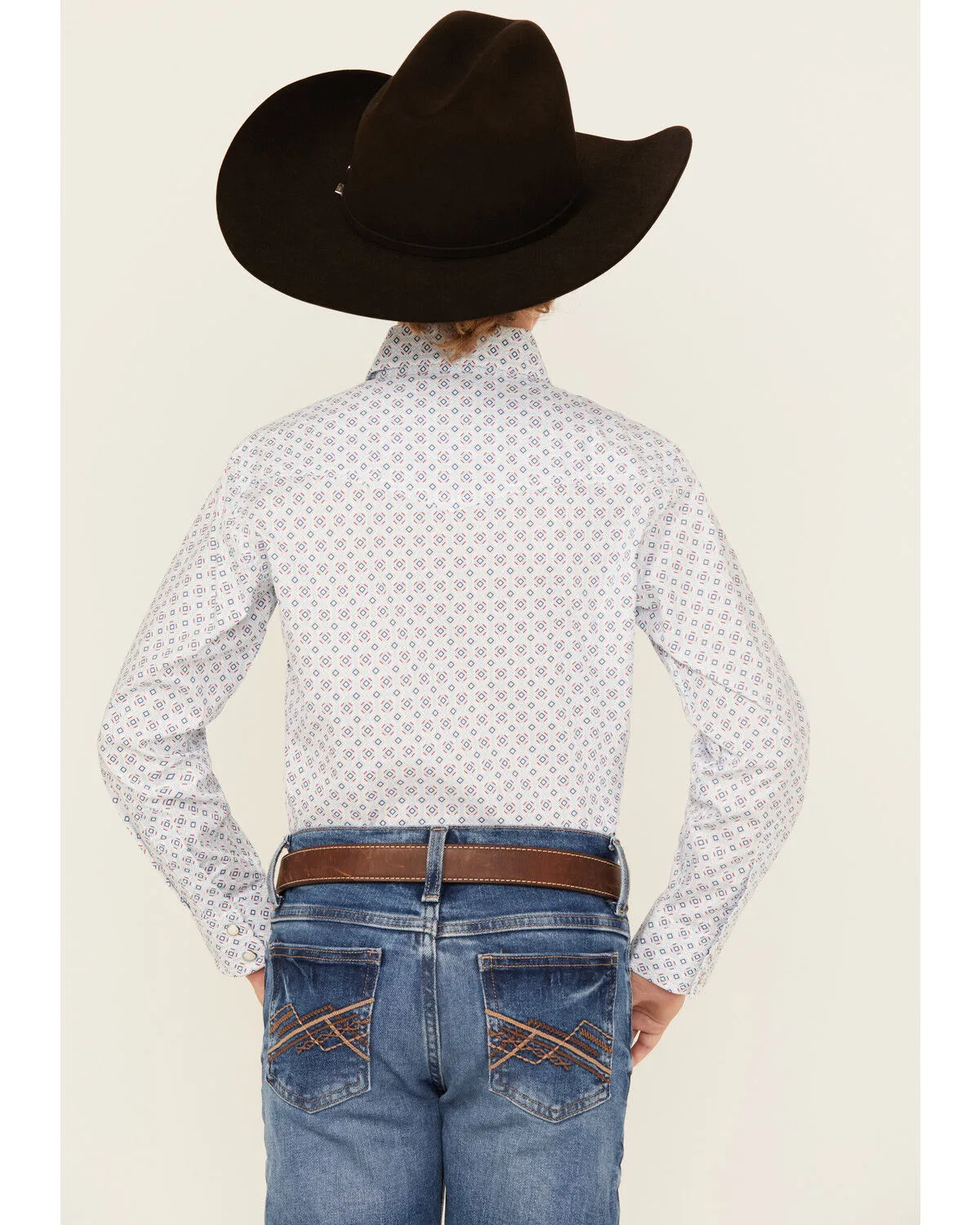 Product Name:  Wrangler Boys' 20x Geo Print Long Sleeve Snap Western Shirt