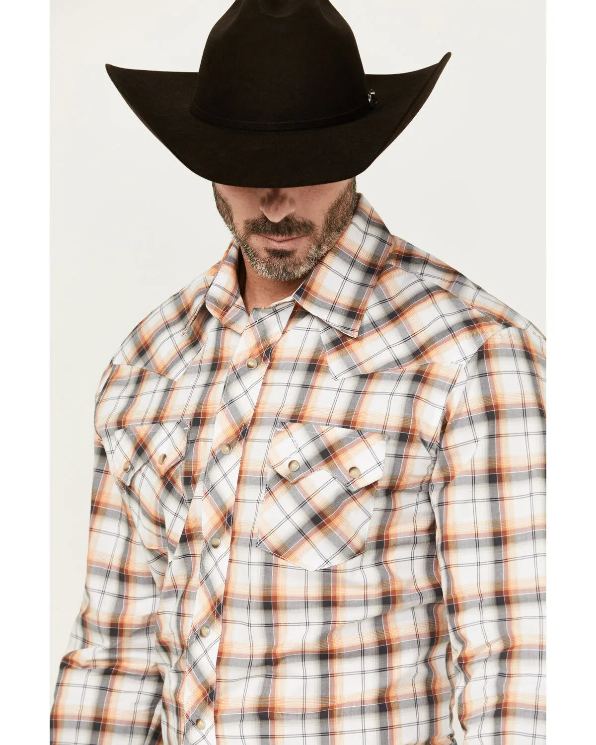 Product Name:  Wrangler Retro Men's Plaid Print Long Sleeve Snap Western Shirt