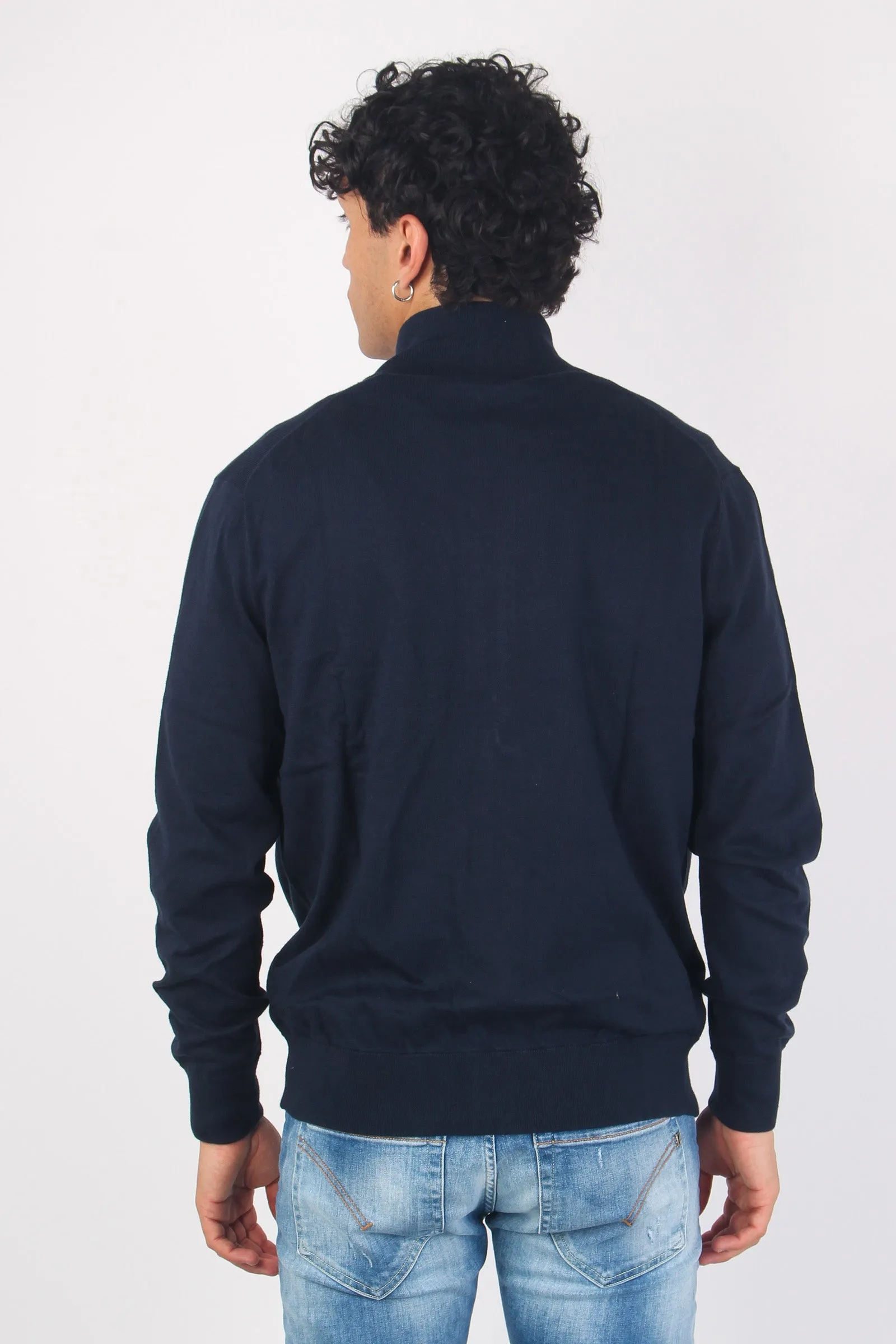 Pullover Cotone  Full Zip Hunter Navy