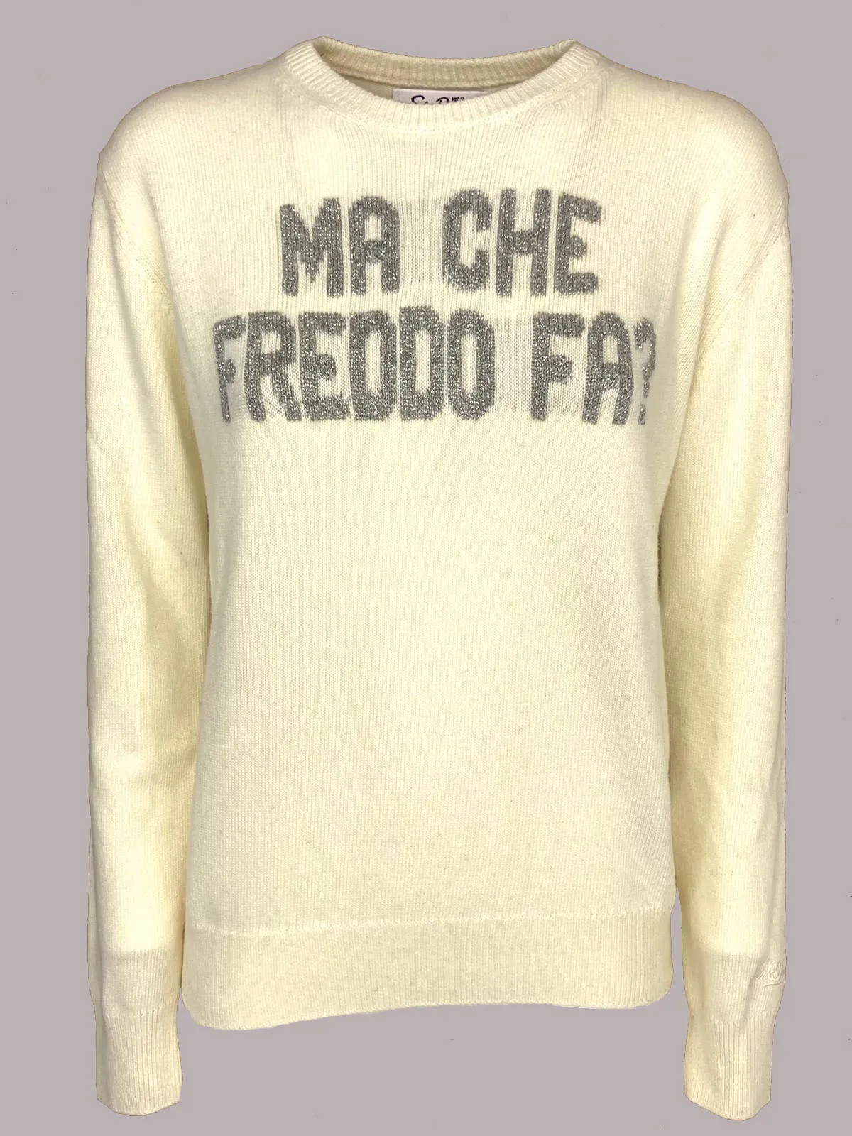 PULLOVER DONNA BIANCO RICAMO MA CHE FREDDO FA