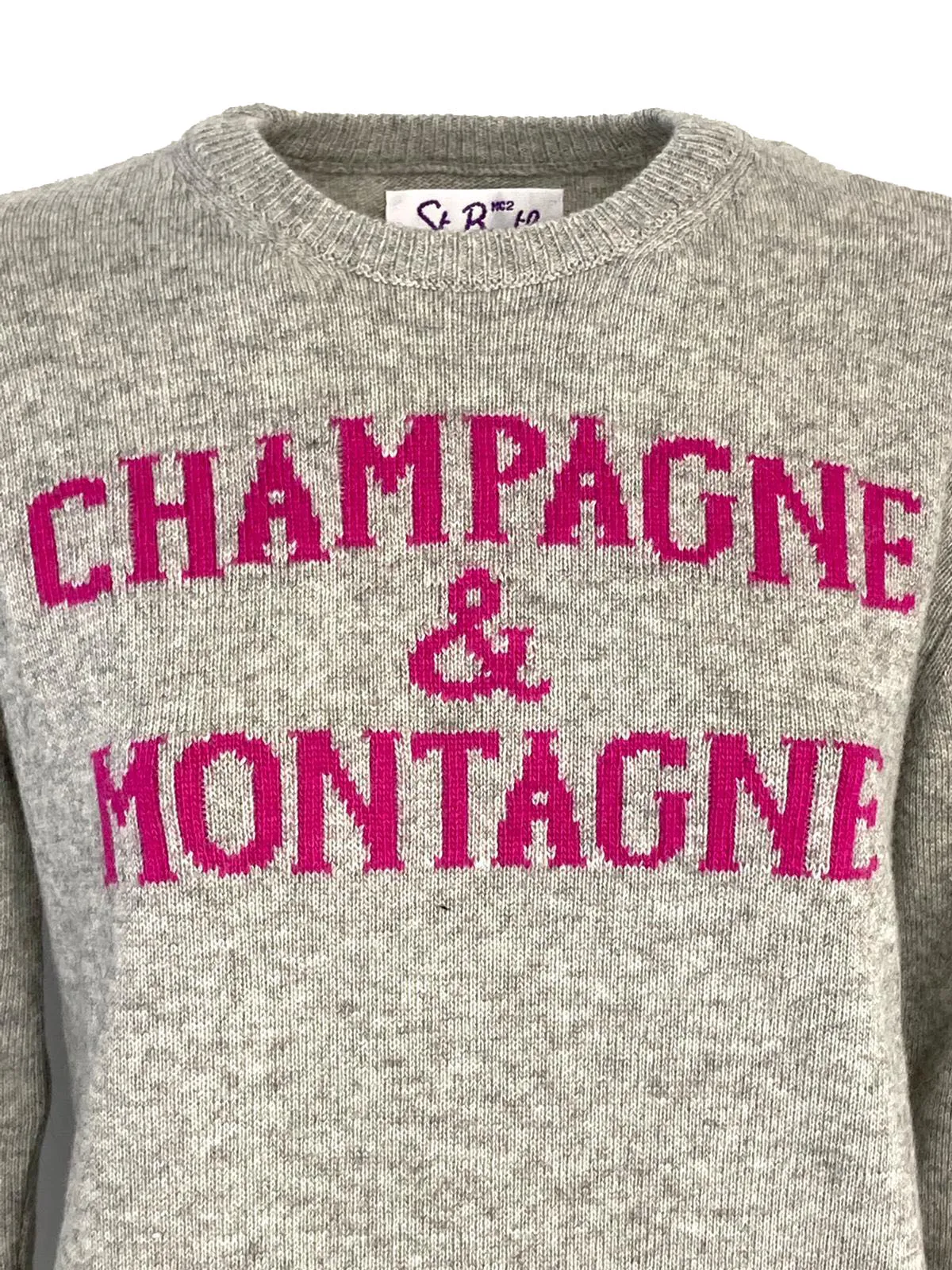 PULLOVER DONNA GRIGIO RICAMO CHAMPAGNE & MONTAGNE