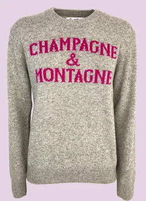 PULLOVER DONNA GRIGIO RICAMO CHAMPAGNE & MONTAGNE