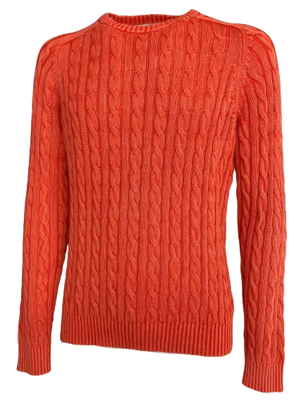 PULLOVER UOMO A TRECCE ARANCIO