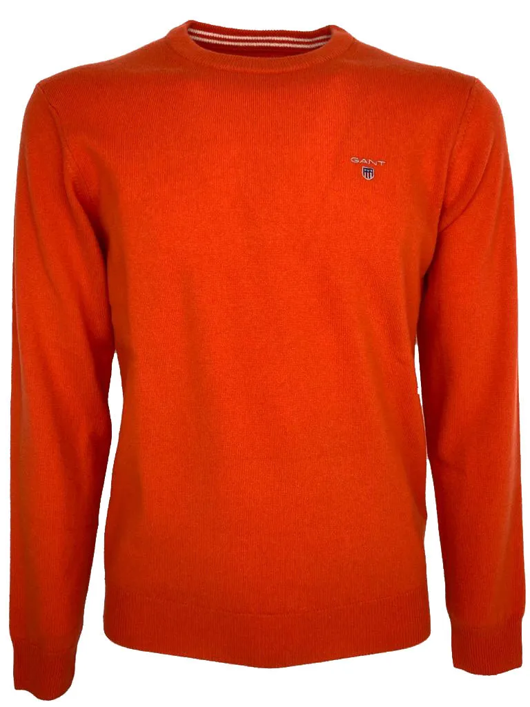 PULLOVER UOMO ARANCIO 100% LANA