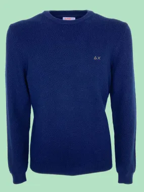 PULLOVER UOMO BLU MISTO LANA