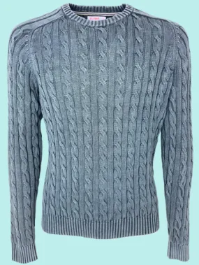 PULLOVER UOMO GRIGIO A TRECCE 100% COTONE