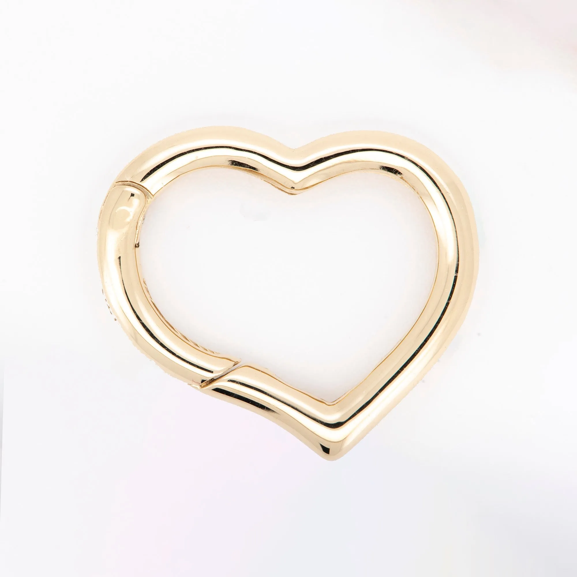 Push Gate Large Heart Shape 16x14mm 14K or 18K Gold Pendant Holder Enhancer M4008