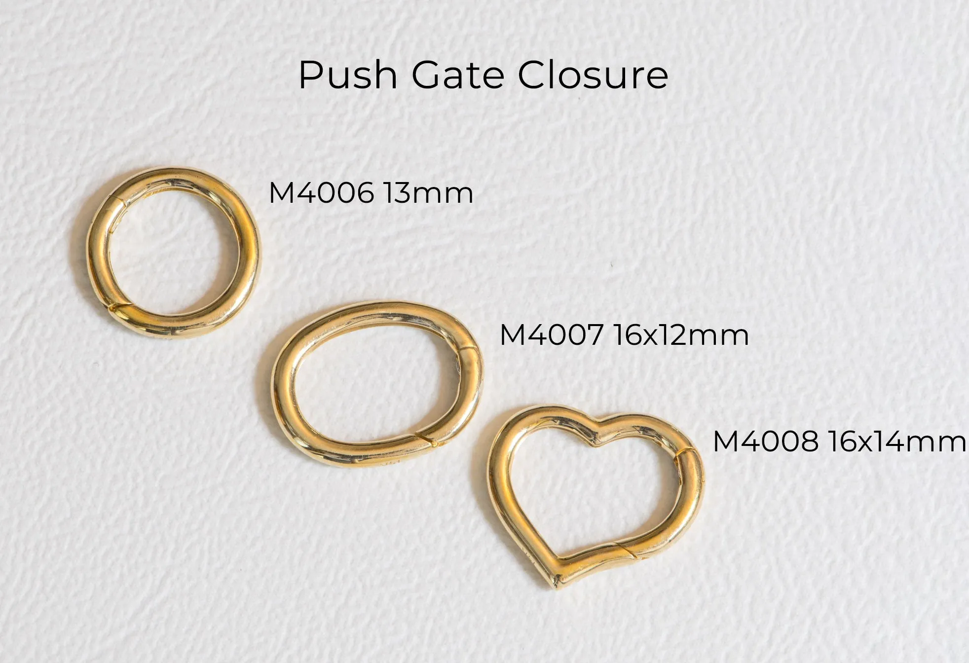 Push Gate Large Heart Shape 16x14mm 14K or 18K Gold Pendant Holder Enhancer M4008