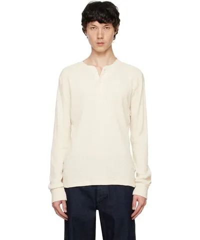 RRL Off-White Waffle-Knit Henley