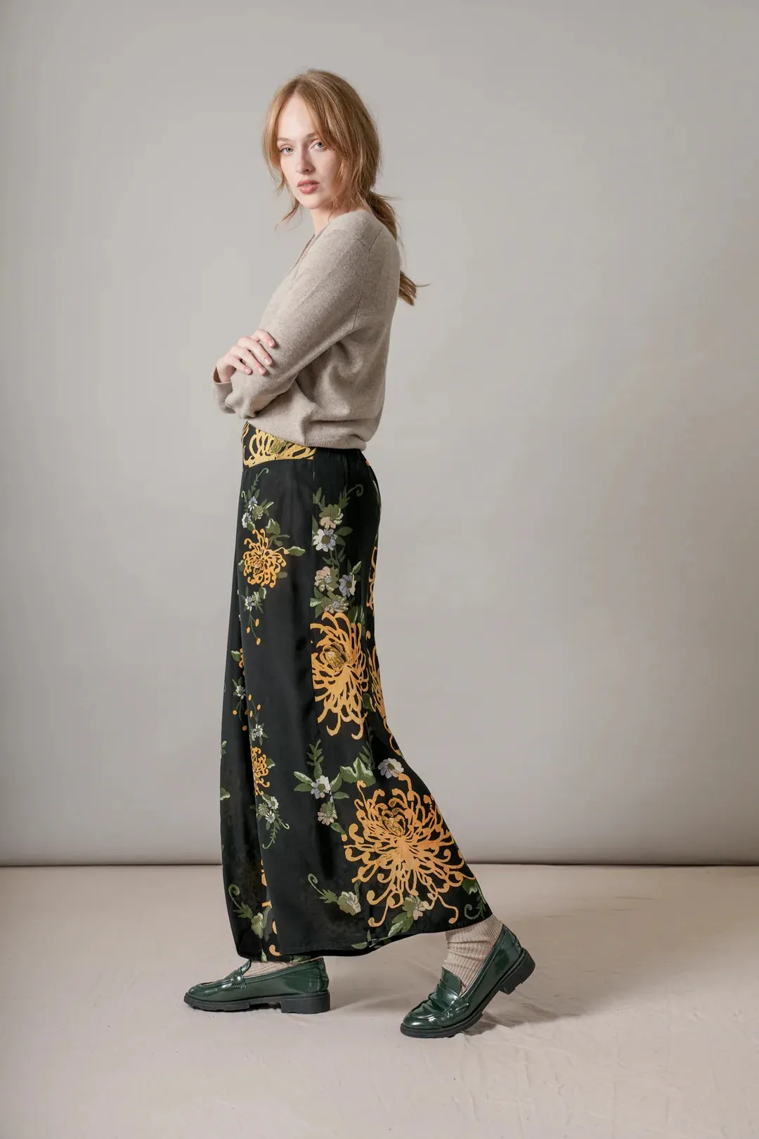 Sacs of Ashbourne   One Hundred Stars Palazzo Pants Chrysanthemum Black