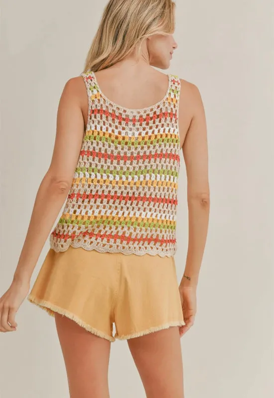 Sadie & Sage - Crochet Aura Tank Top Multi