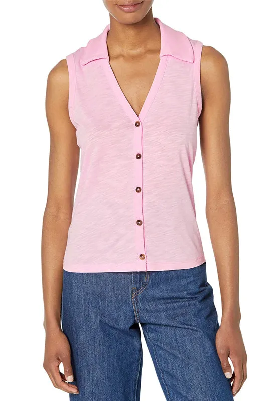 Sanctuary - Master Plan Button Up Tank Pink