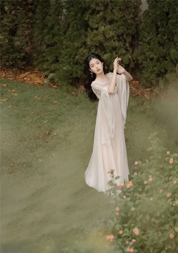 Secret Love Ceremony Romantic Royalcore Long Train Dress