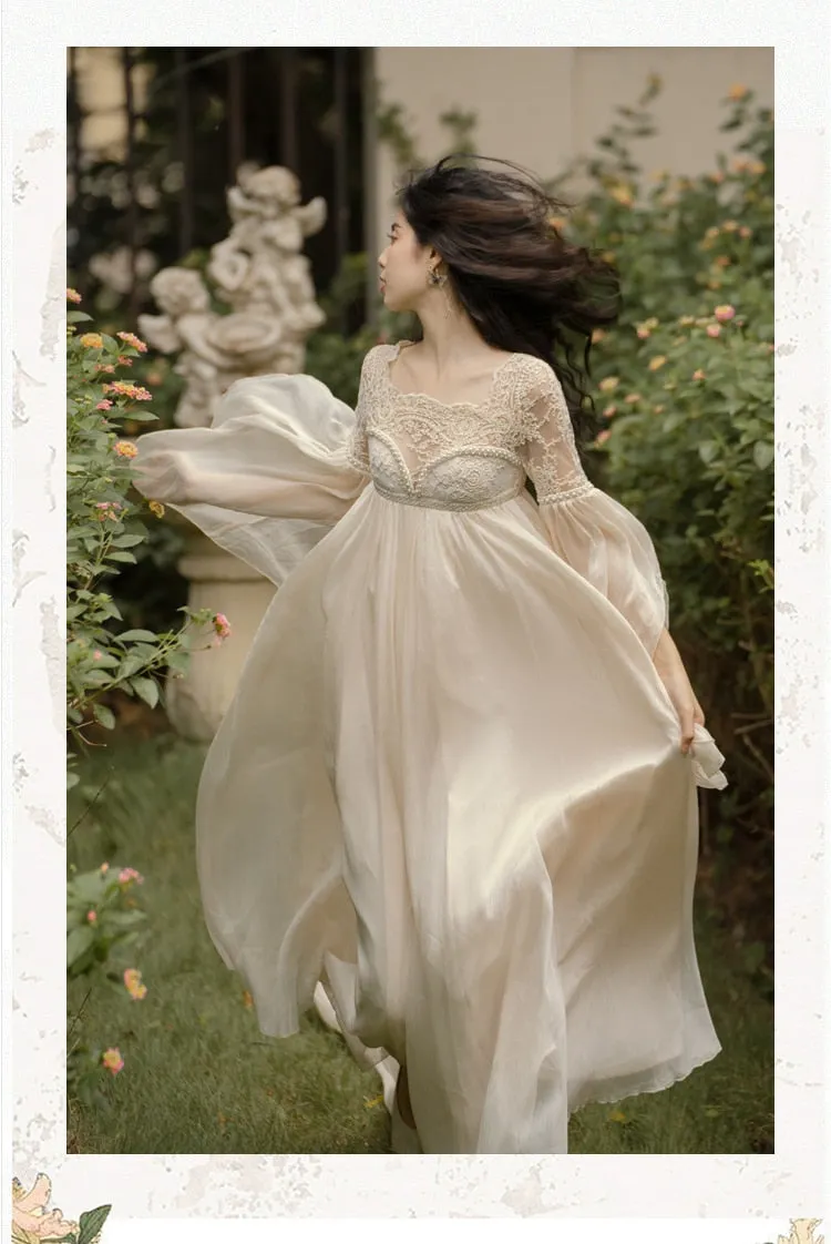 Secret Love Ceremony Romantic Royalcore Long Train Dress