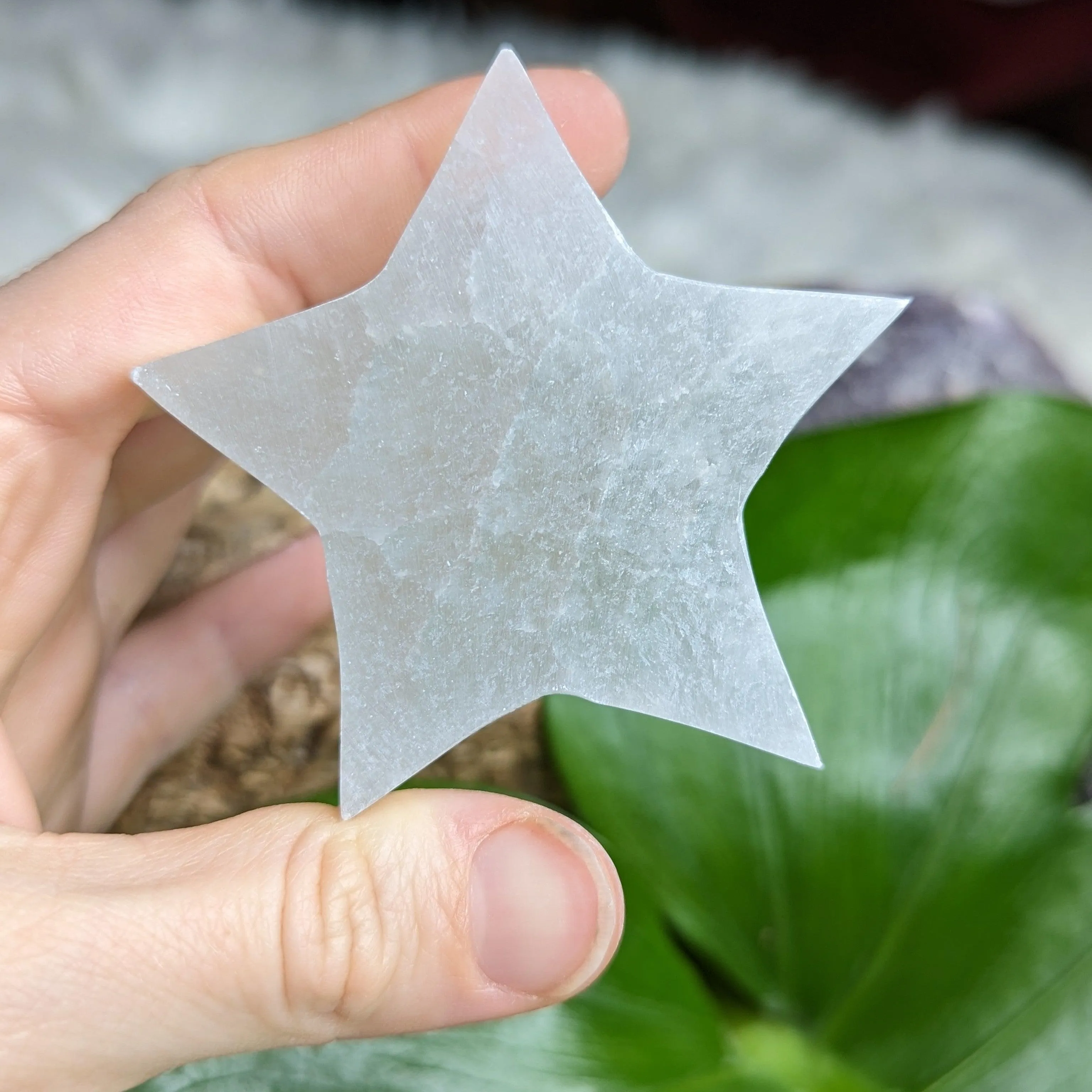 Selenite Star Carving ~ Recharge crystals