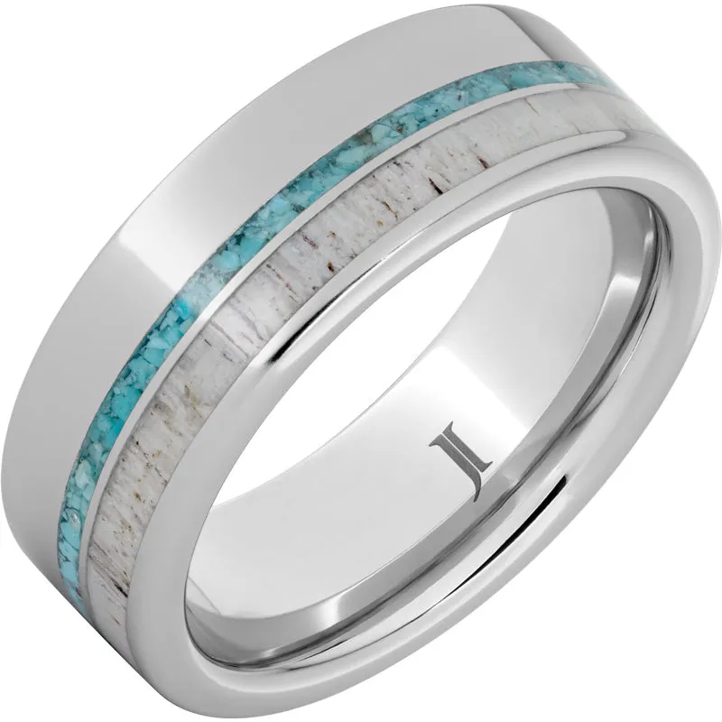 Serinium Ring with Turquoise and Antler Inlays