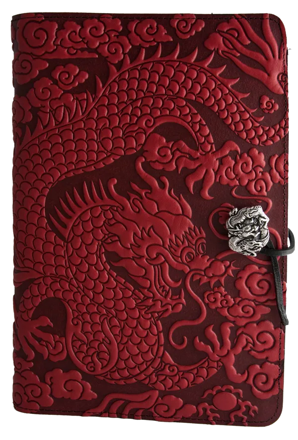 Small Leather Journal -  Cloud Dragon in Red