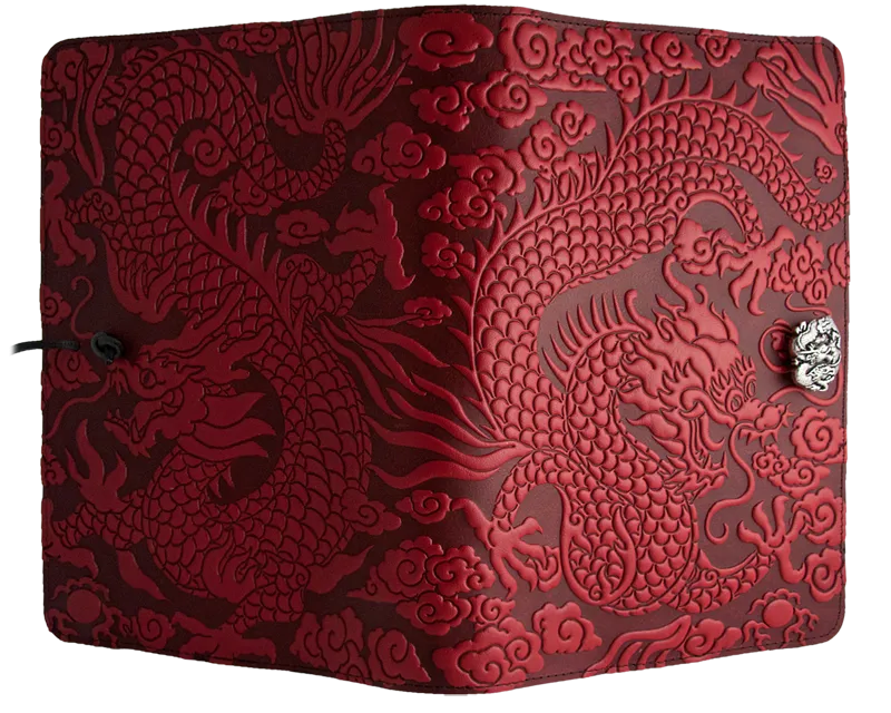 Small Leather Journal -  Cloud Dragon in Red