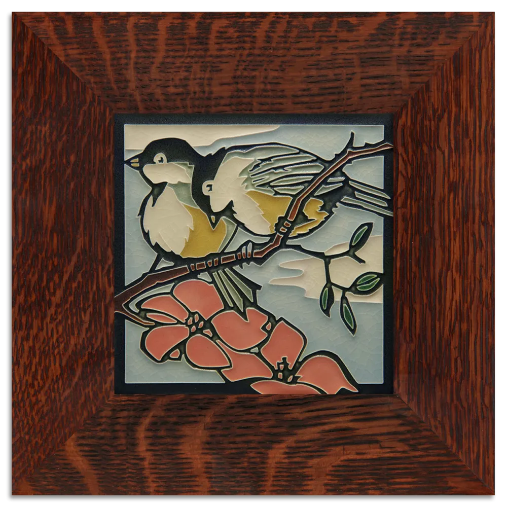 Spring Chicadees 6x6 Ceramic Tile