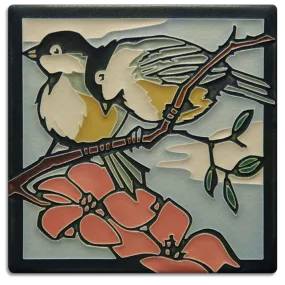 Spring Chicadees 6x6 Ceramic Tile