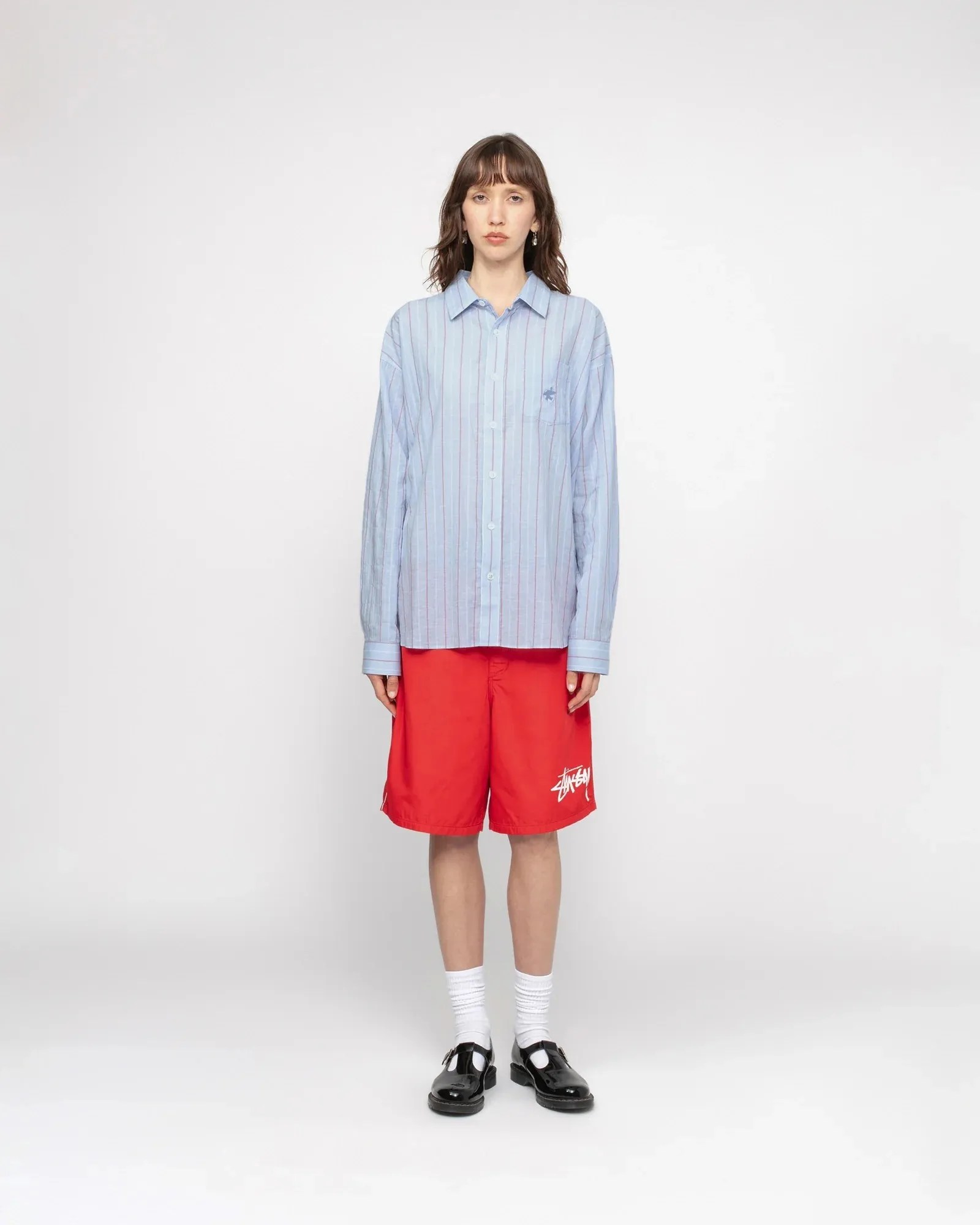 STUSSY  |Stripes Unisex Street Style Long Sleeves Cotton Logo