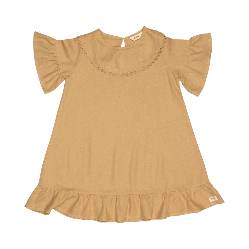 SUSAN LINEN DRESS-Peach Vintage