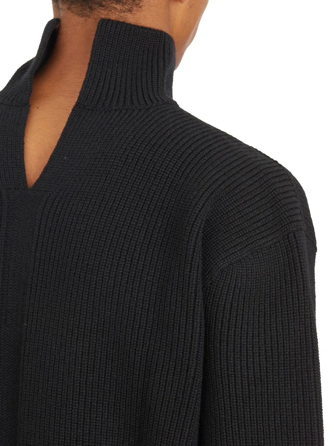 SWEATER FISHERMAN TABARD BLACK