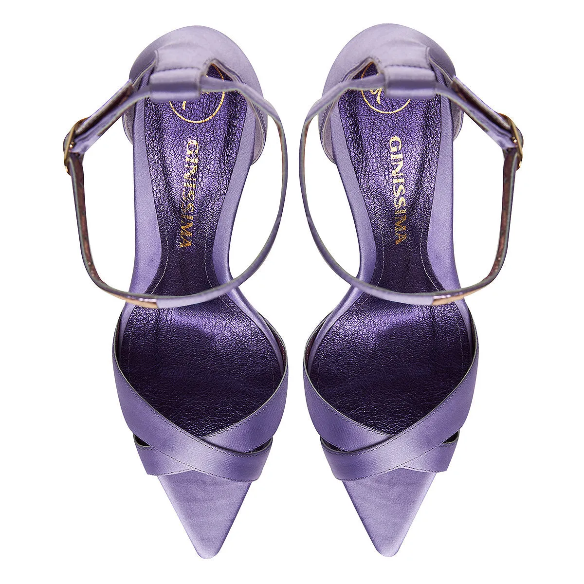 Thea Lavender Satin Sandals