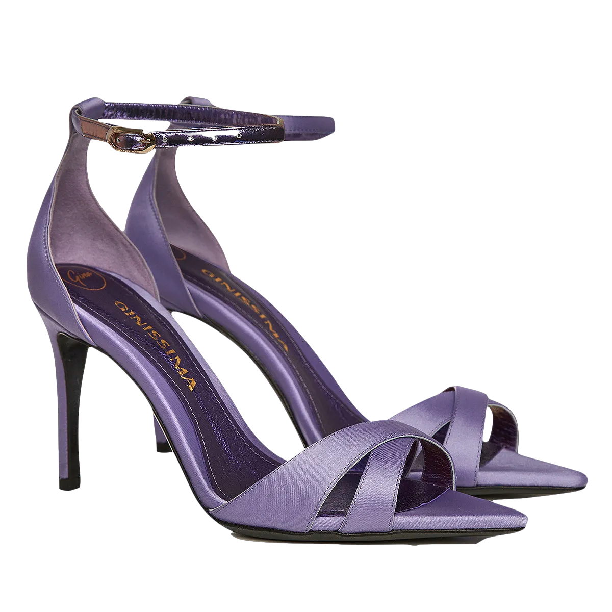 Thea Lavender Satin Sandals