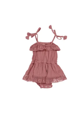 Tocoto Vintage Baby Romper in Pink