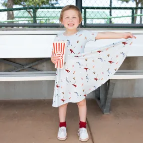 Twirl Dress in Vintage Baseball