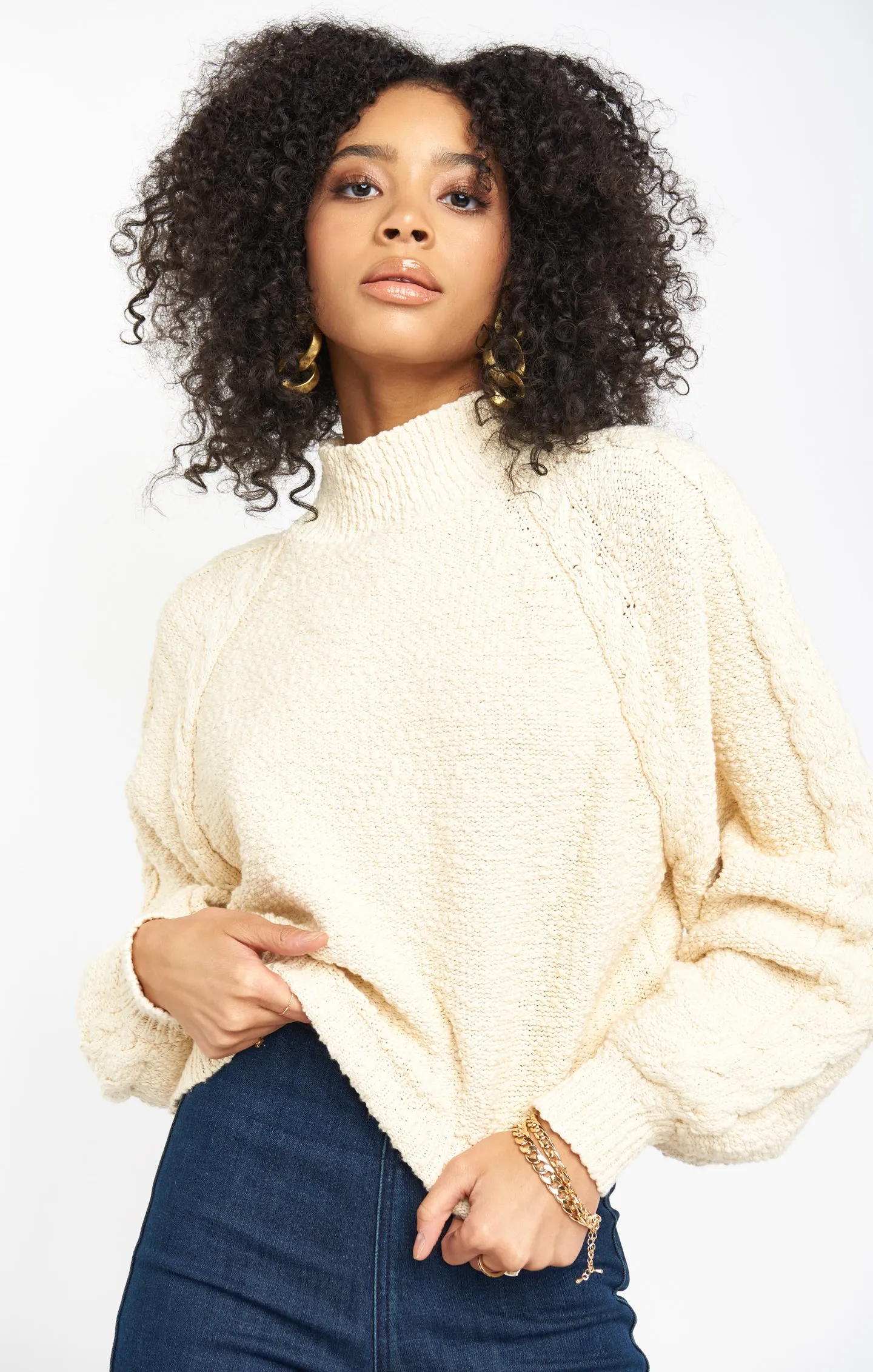 Vienna Sweater ~ Vanilla Cable Knit