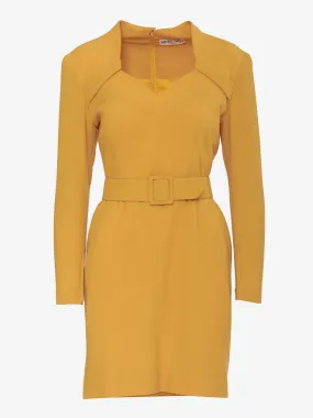 Vintage dress in yellow wool