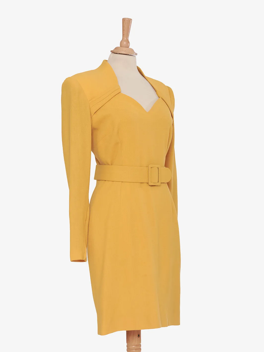 Vintage dress in yellow wool