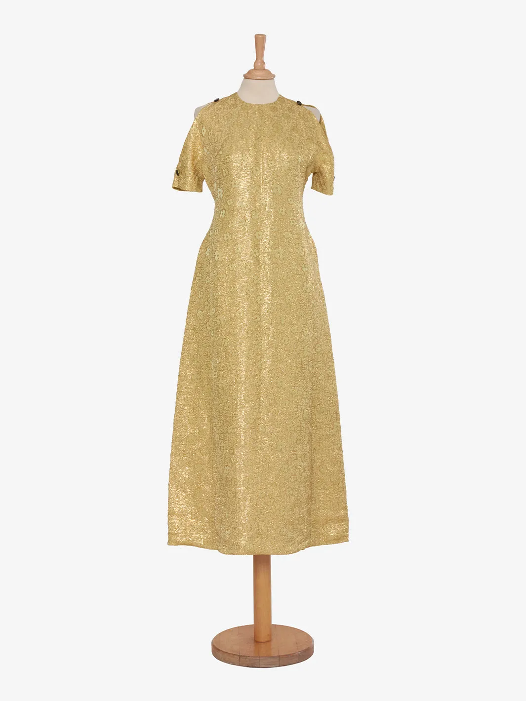 Vintage lurex brocade dress - ' 60s