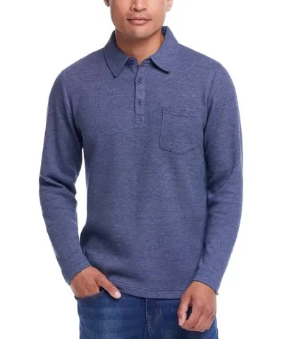 Weatherproof Vintage Men's Waffle-Knit Polo Shirt