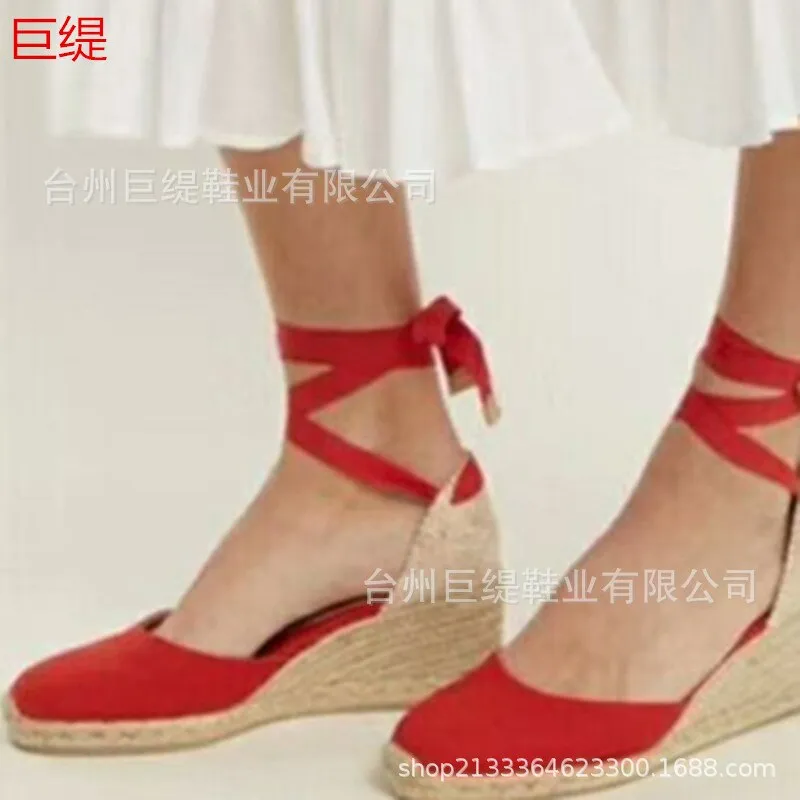 Wedges Sandals High Heels Summer Shoes Round Toe muffin with Casual Woman Peep Toe Platform Sandals