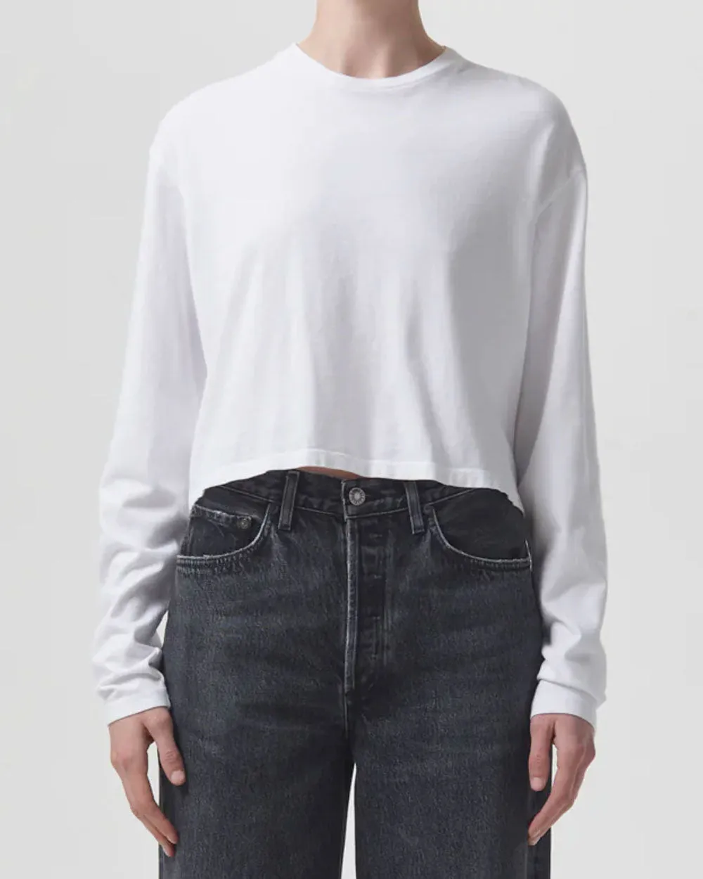 White Mason Cropped Tee