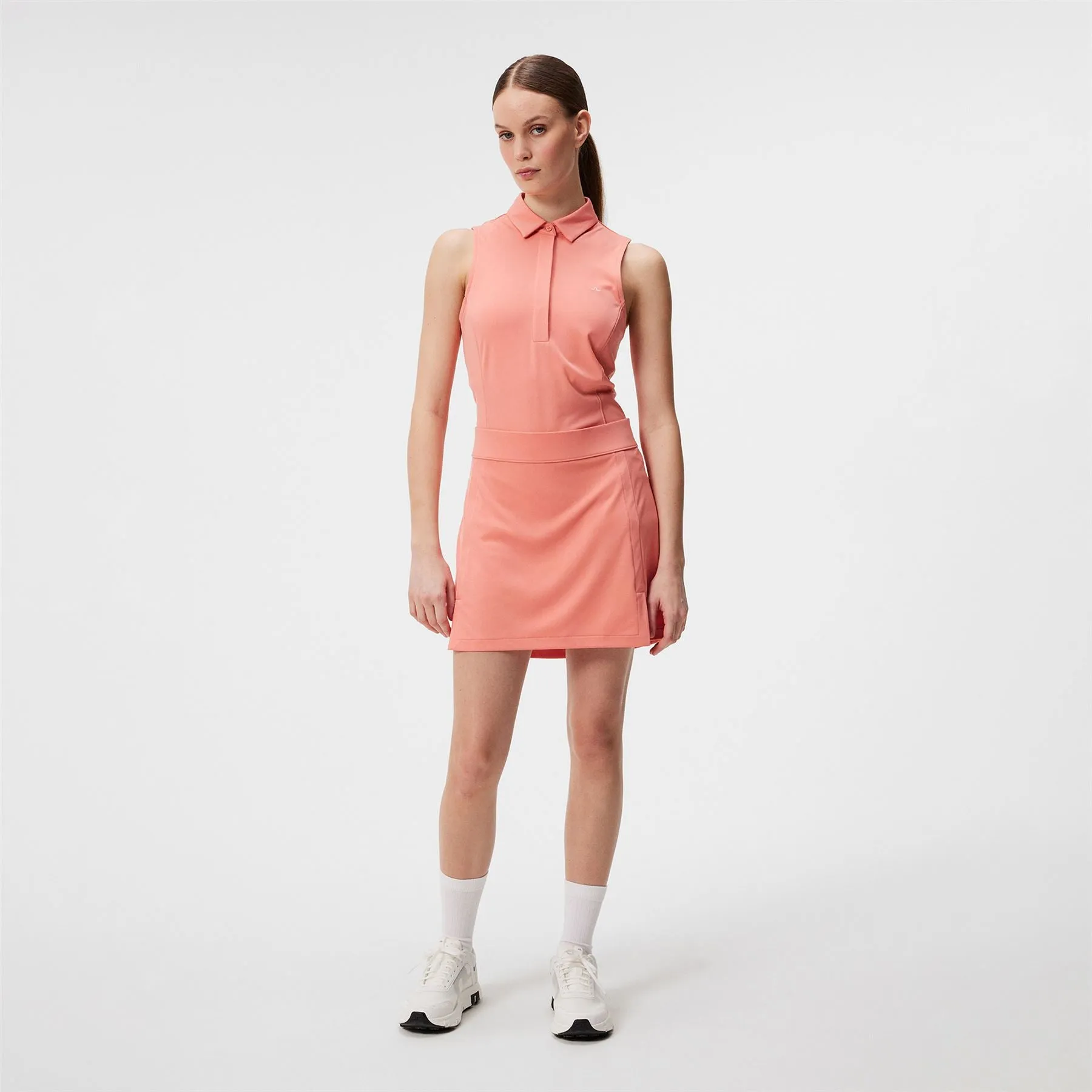 Womens Amelie TX Jersey Mid Skirt Burnt Coral Pink - SS24