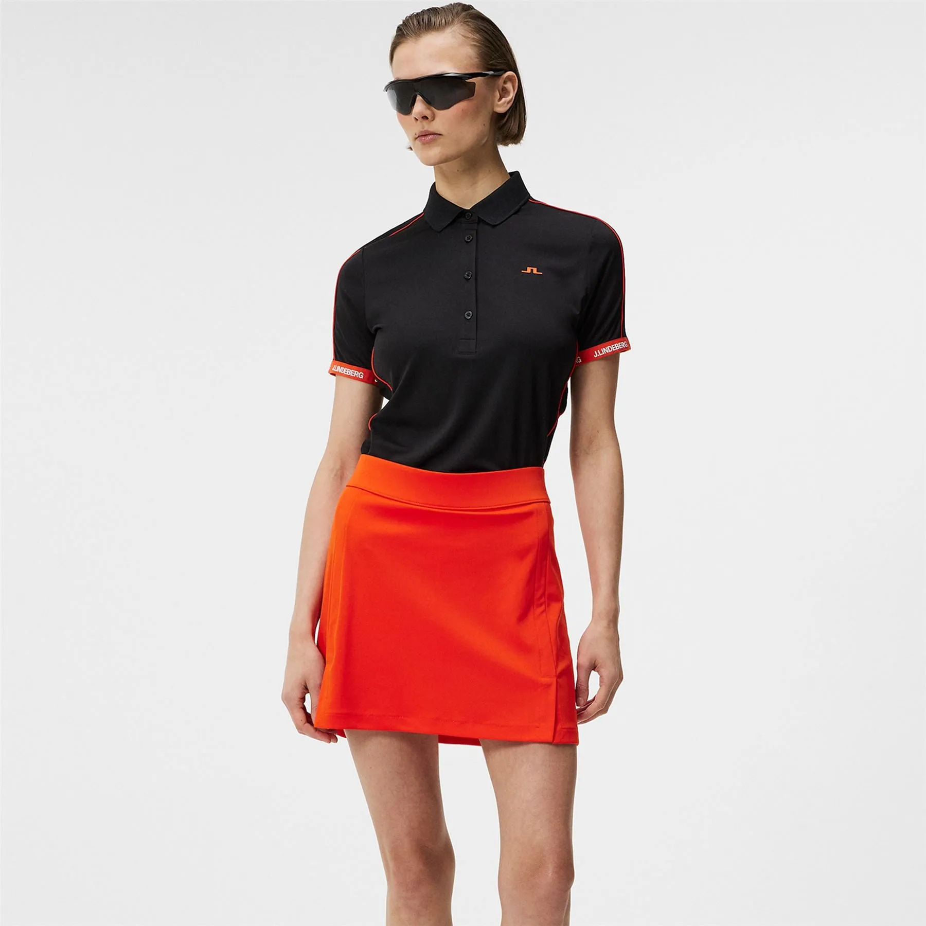 Womens Amelie TX Jersey Mid Skirt Tangerine Orange - SS24