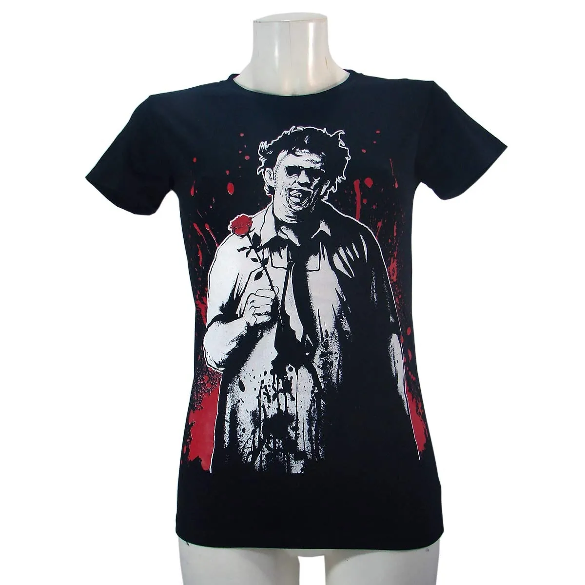 Women's Black T-Shirt Leatherface Slashback