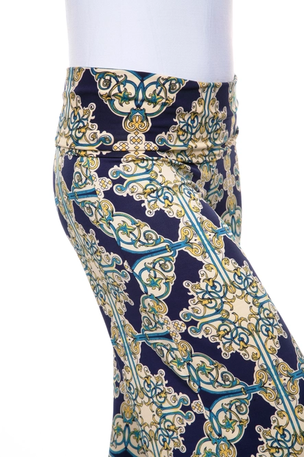 Women's Damask Floral Palazzo Pants